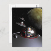 ROBOT - 7 soucoupes carte postale (Devant / Derrière)