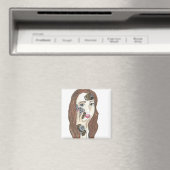 Robot à l'intérieur - Aimant Carré de 2 pouces (In Situ (Lave-vaisselle))