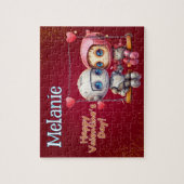 Robot Aangepaste Kindernaam Valentijnsdag Puzzel (Verticaal)