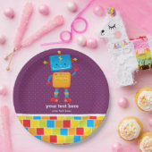 Robot * achtergrondkleur kiezen papieren bordje (Feest)