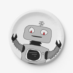 Robot AI papieren Borden voor kinderen verjaardags Bordje