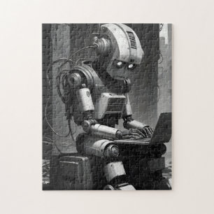robot AI Retro Tech Cyberpunk Legpuzzel