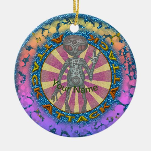 Robot Alien Attack Ornament (Voorkant)