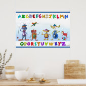 Robot Alphabet van Jerry Hunt Poster (Keuken)