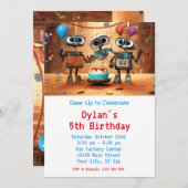 Robot Anniversaire Invitations Téléchargement numé (Devant / Derrière)