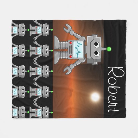 Robot Army Fleece Blanket (Voorkant (Horizontaal))