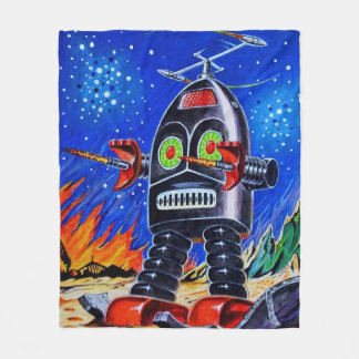 ROBOT ART FLEECE BLANKET DEKEN