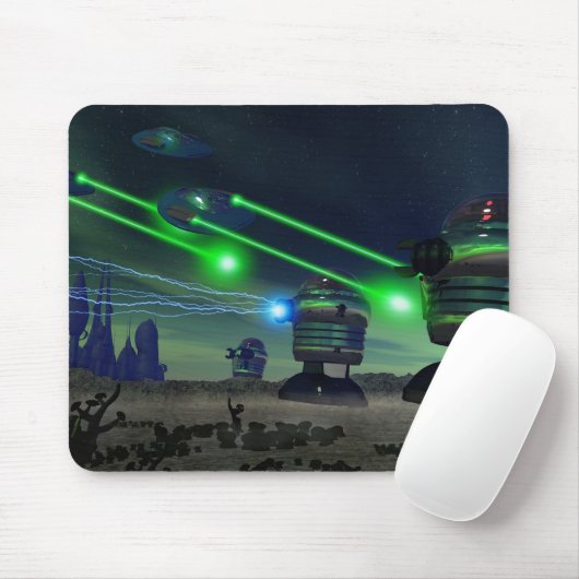 Robot Attack Mousepad Muismat (Met muis)