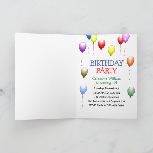 Robot avec ballons Invitation d'anniversaire (Intérieur)