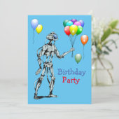 Robot avec ballons Invitation d'anniversaire (Debout devant)