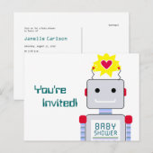 Robot Baby shower Briefkaart Uitnodigingen (Voorkant / Achterkant)