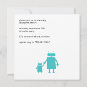 Robot Baby shower Invitation Kaart (Achterkant)
