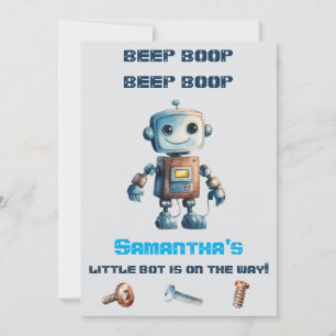 Robot Baby shower Invitation Kaart