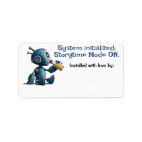 Robot Baby Shower Storytime Mode AAN Boeklabels