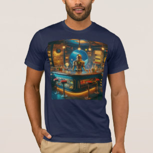 Robot Bartender in Interstellaire Space Age Dive B T-shirt