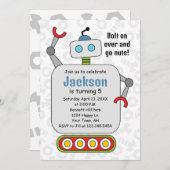 Robot Birthday Invitation robots (Devant / Derrière)