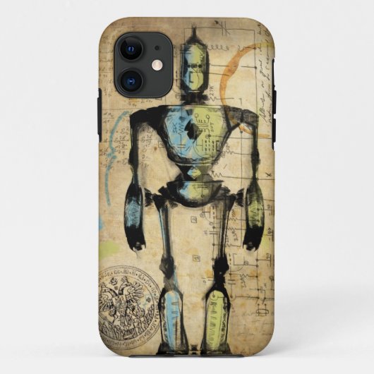 Robot Blauwdruk #1 Case-Mate iPhone Case (Achterkant)