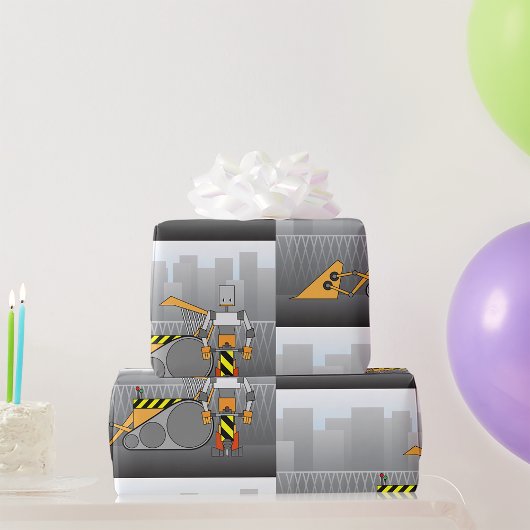 Robot Bouwwerker Cadeaupapier
