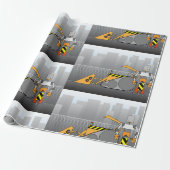Robot Bouwwerker Cadeaupapier (Uitgerold)