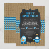 ROBOT BOY baby feestje / jute schoolbord RUW Kaart (Voorkant / Achterkant)