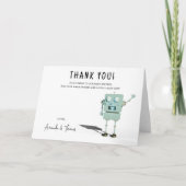 Robot boy Baby shower - dank u Bedankkaart (Voorkant)