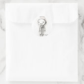 Robot Boy Ronde Sticker (Tas)