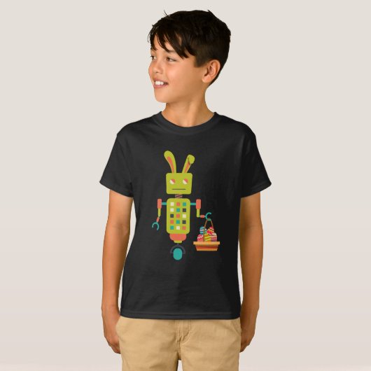 Robot Bunny Pâques TShirt (Devant entier)