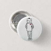 Robot Button met roze hart (Voorkant /achterkant)