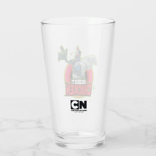 Robot Chicken Character Logo Glas (Achterkant)