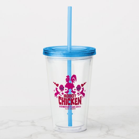 Robot Chicken Nerd Unicorn Graphic Acryl Drinkbeker (Voorkant)
