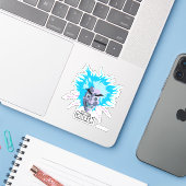 Robot Chicken Scientist Head Graphic Sticker (Laptop met iPhone)
