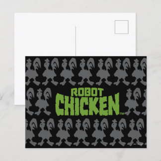 Robot Chicken Silhouette Pattern Briefkaart