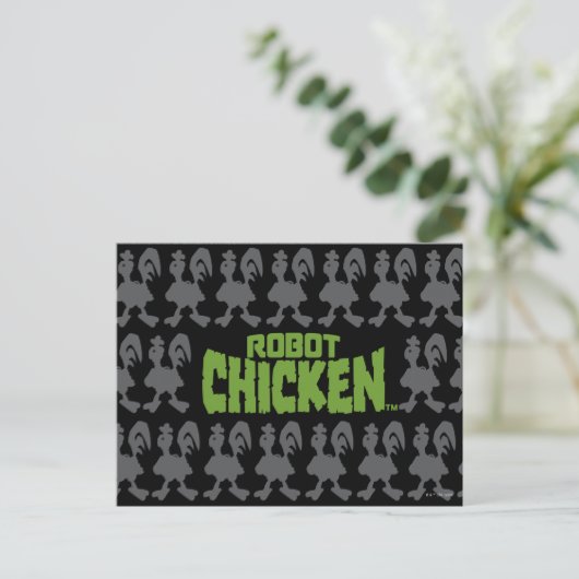 Robot Chicken Silhouette Pattern Briefkaart (Staand voorkant)