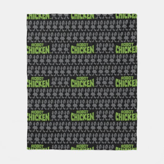 Robot Chicken Silhouette Pattern Fleece Deken (Voorkant)