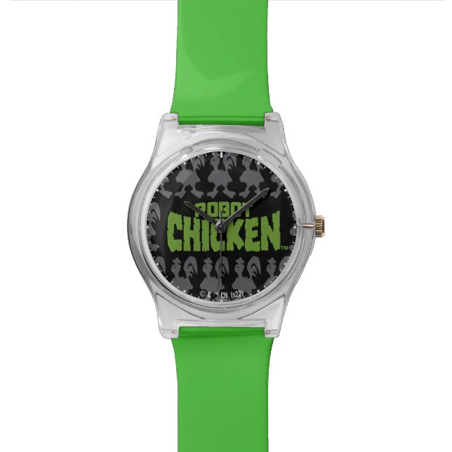 Robot Chicken Silhouette Pattern Horloge (Close Up)