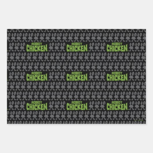 Robot Chicken Silhouette Pattern Inpakpapier Vel (Voorkant 2)