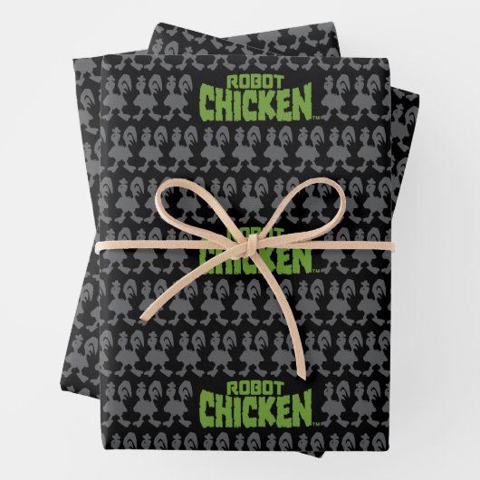 Robot Chicken Silhouette Pattern Inpakpapier Vel (In situ)
