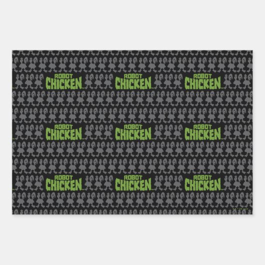 Robot Chicken Silhouette Pattern Inpakpapier Vel (Voorkant)