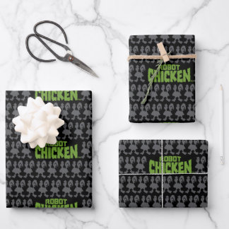 Robot Chicken Silhouette Pattern Inpakpapier Vel