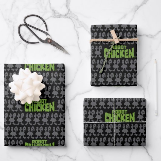 Robot Chicken Silhouette Pattern Inpakpapier Vel (Voorkant)
