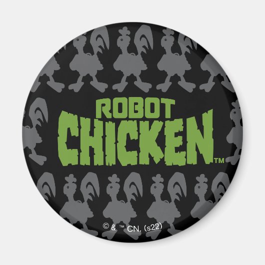 Robot Chicken Silhouette Pattern Magneet (Voorkant)