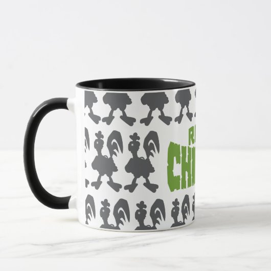 Robot Chicken Silhouette Pattern Mok (Links)