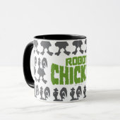 Robot Chicken Silhouette Pattern Mok (Voorkant links)
