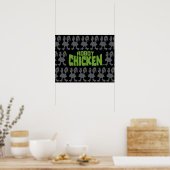 Robot Chicken Silhouette Pattern Poster (Keuken)
