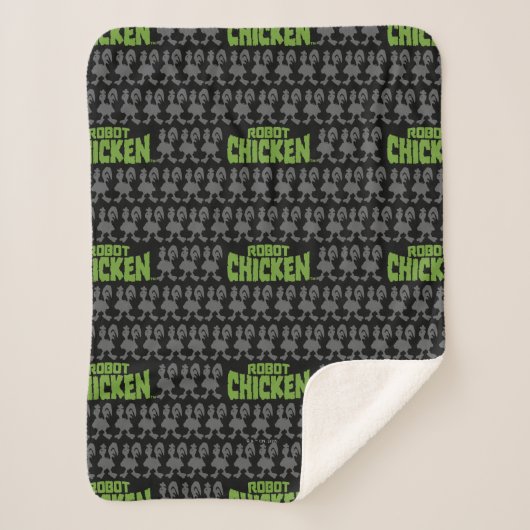 Robot Chicken Silhouette Pattern Sherpa Deken (Voorkant)