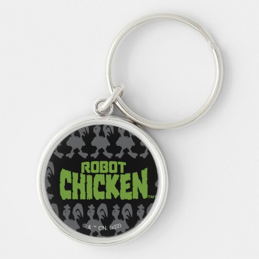 Robot Chicken Silhouette Pattern Sleutelhanger (Voorkant)