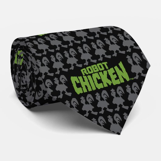 Robot Chicken Silhouette Pattern Stropdas (Opgerold)
