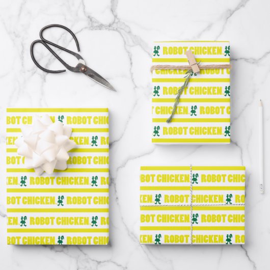 Robot Chicken Stripe Pattern Inpakpapier Vel (Voorkant)