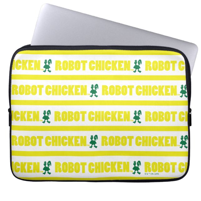 Robot Chicken Stripe Pattern Laptop Sleeve (Voorkant)