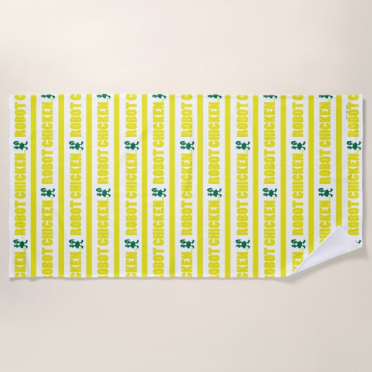 Robot Chicken Stripe Pattern Strandlaken (Voorkant)